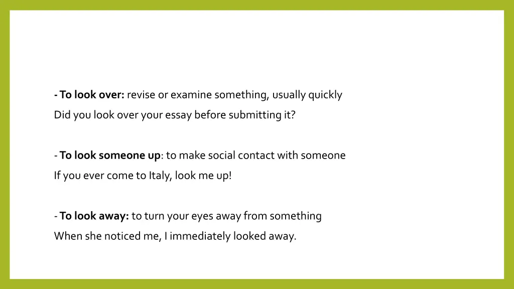 to look over revise or examine something
