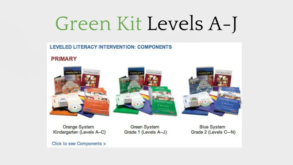 green kit levels a j