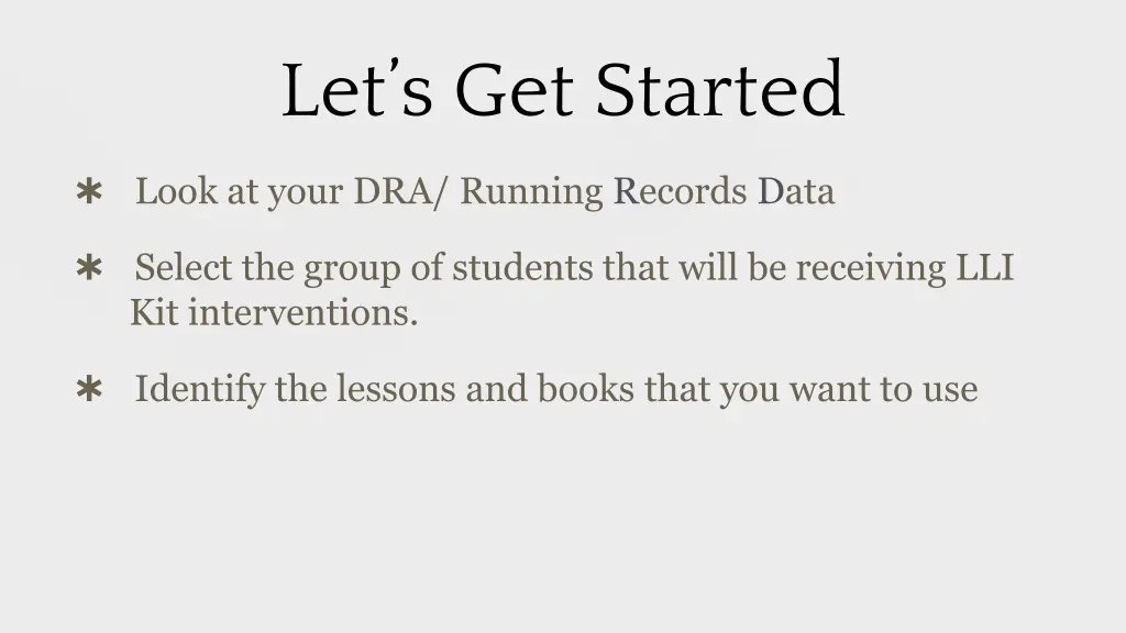 let s get started