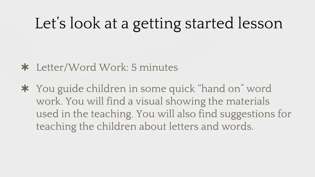 let s look at a getting started lesson 3