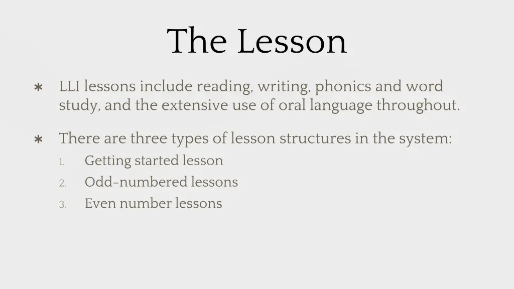 the lesson