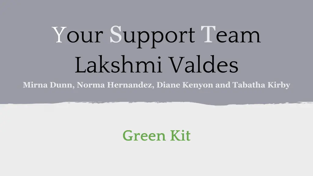 your s upport t eam lakshmi valdes mirna dunn