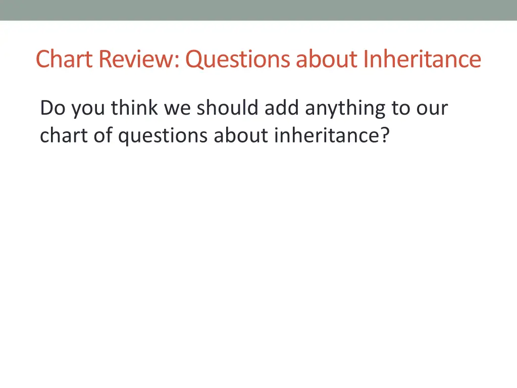 chart review questions about inheritance