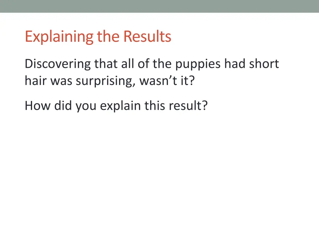 explaining the results