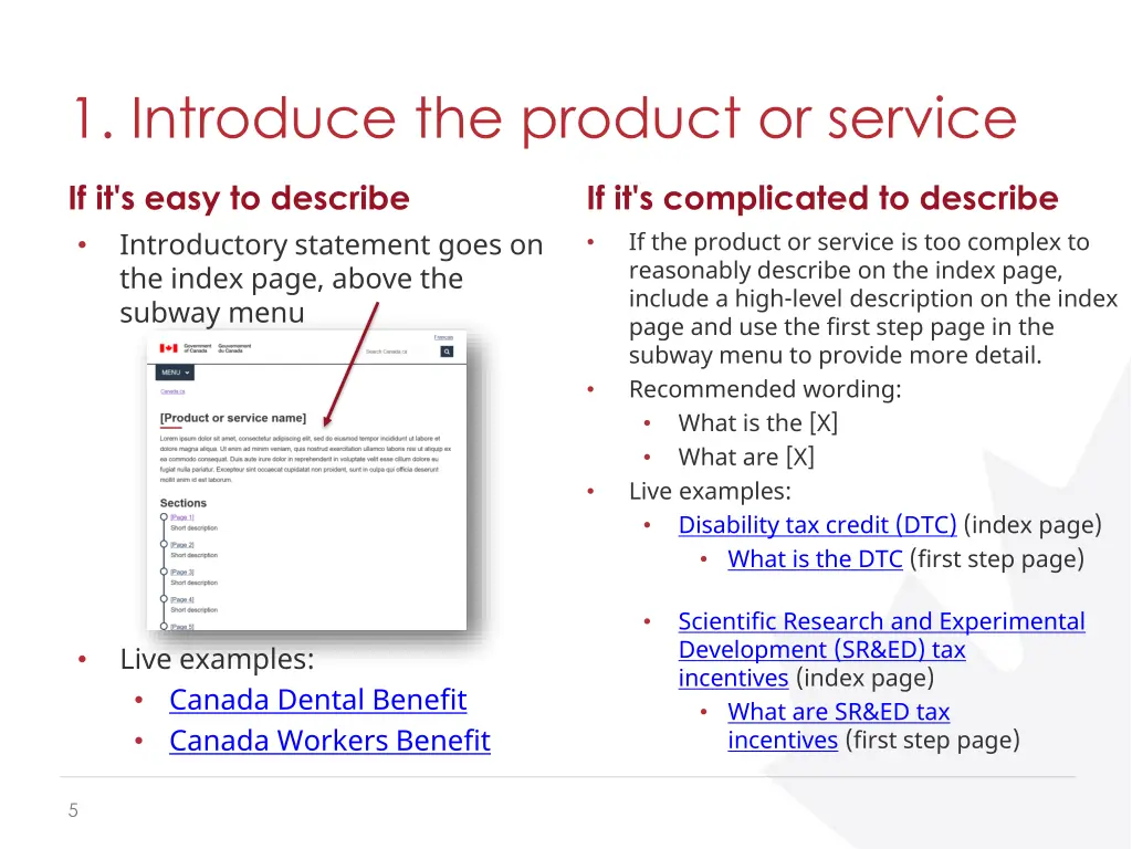 1 introduce the product or service