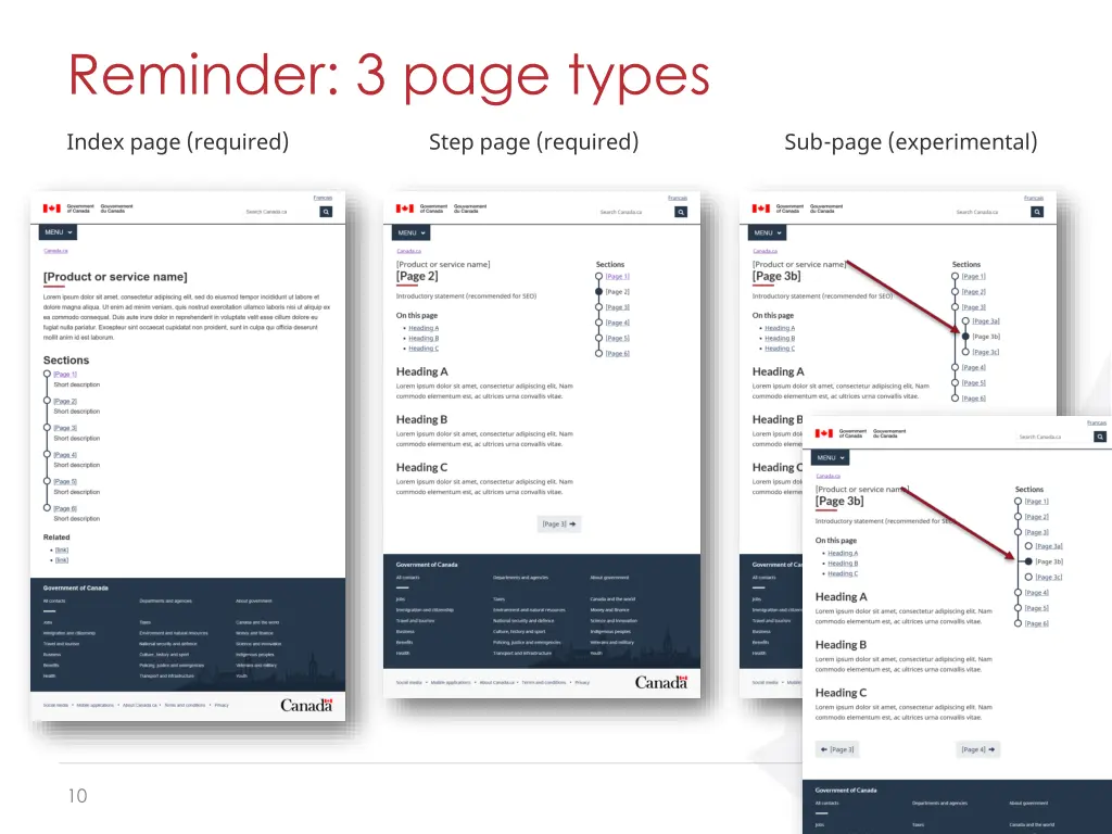 reminder 3 page types