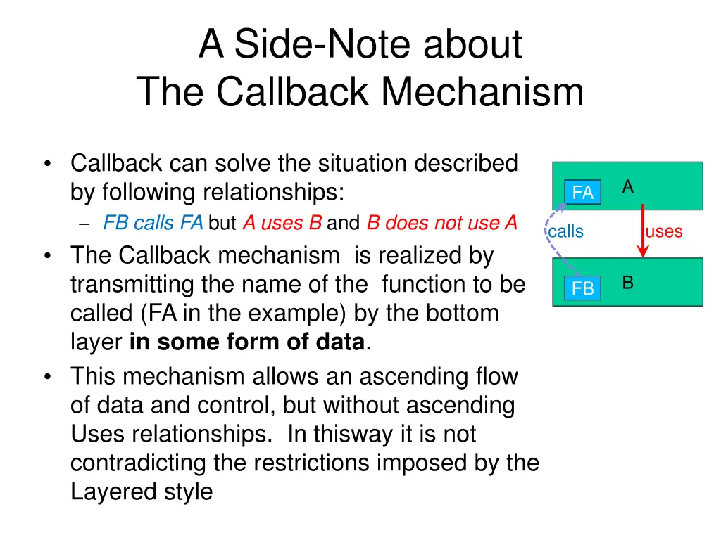 a side note about the callback mechanism
