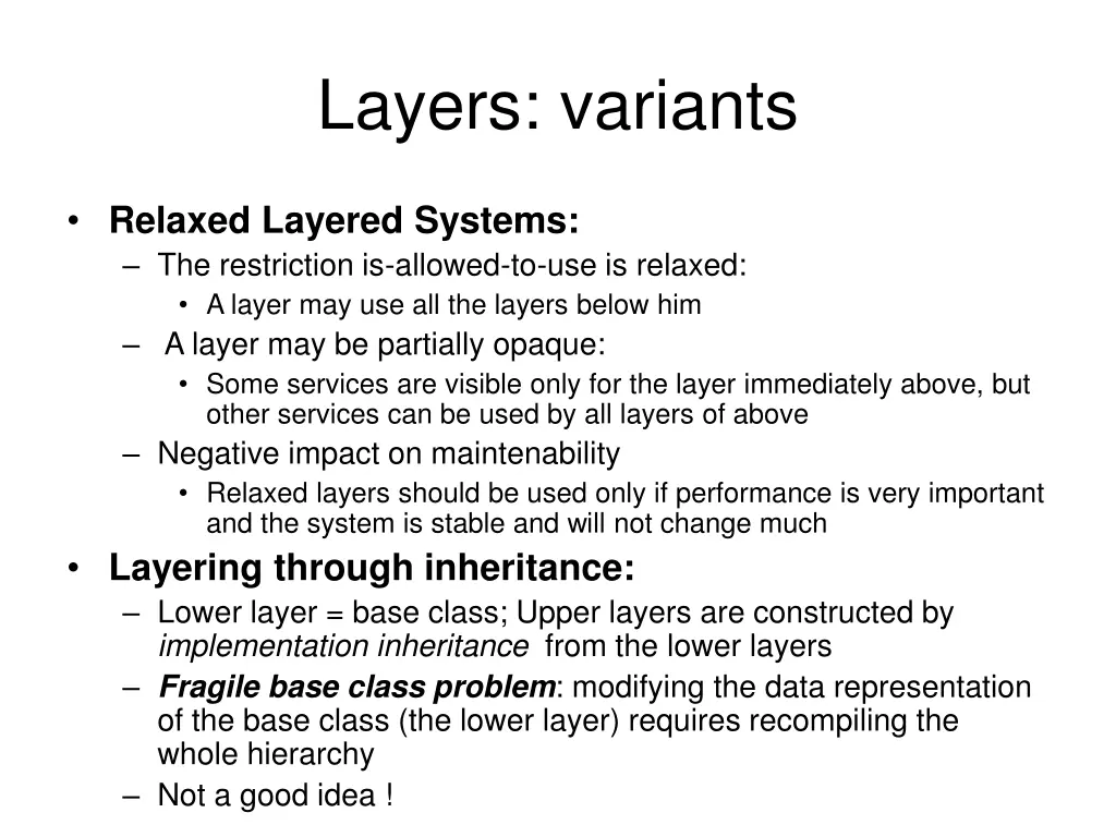 layers variants
