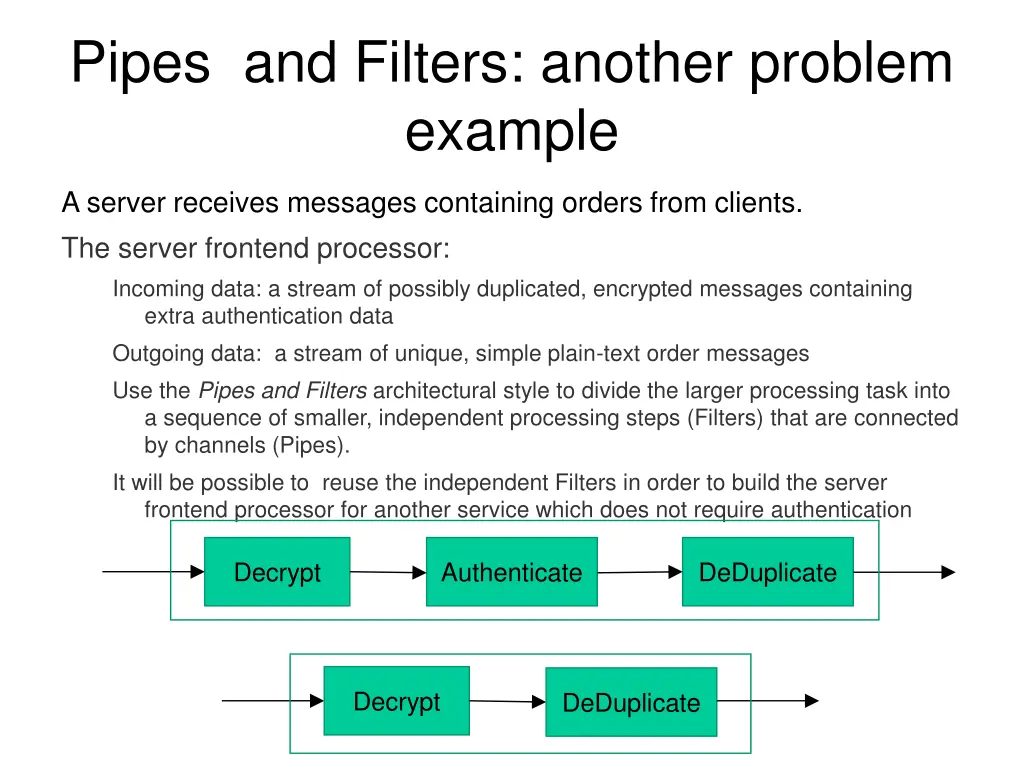 pipes and filters another problem example