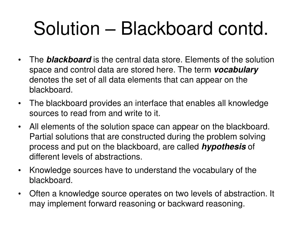 solution blackboard contd