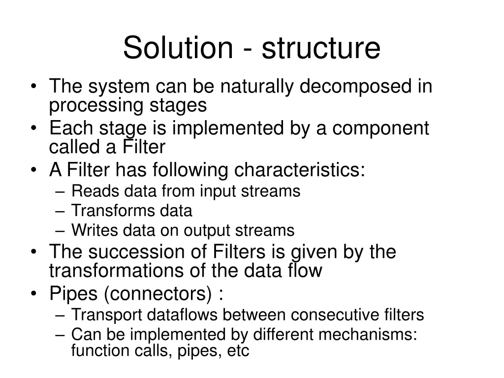 solution structure the system can be naturally