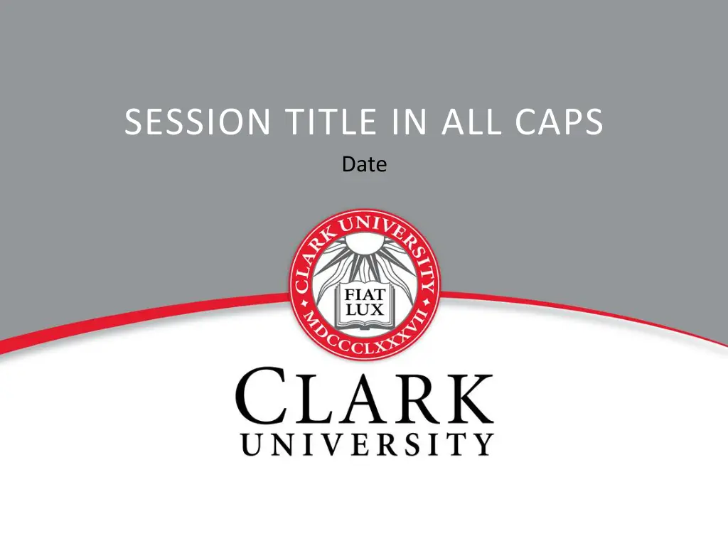 session title in all caps date
