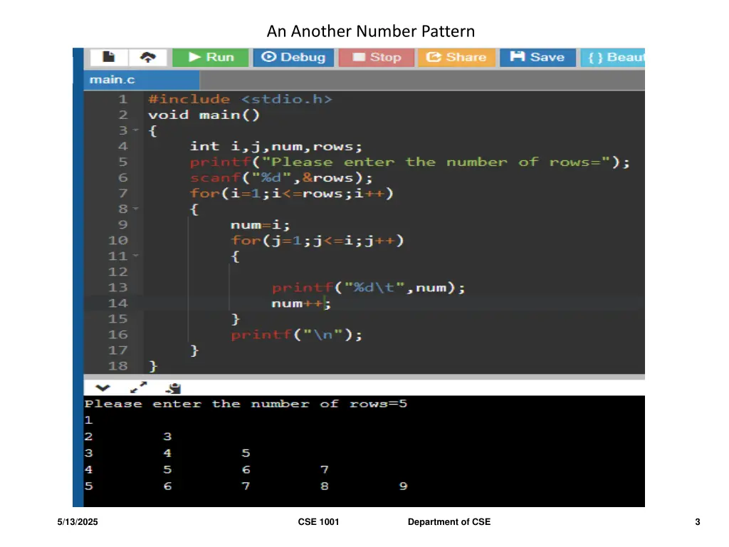 an another number pattern 1