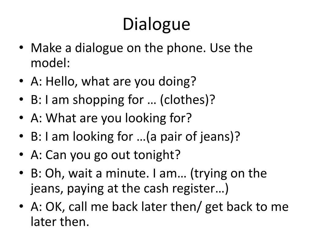 dialogue