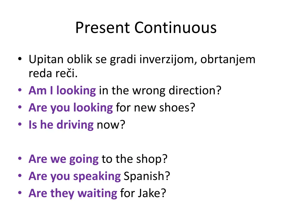 present continuous 2