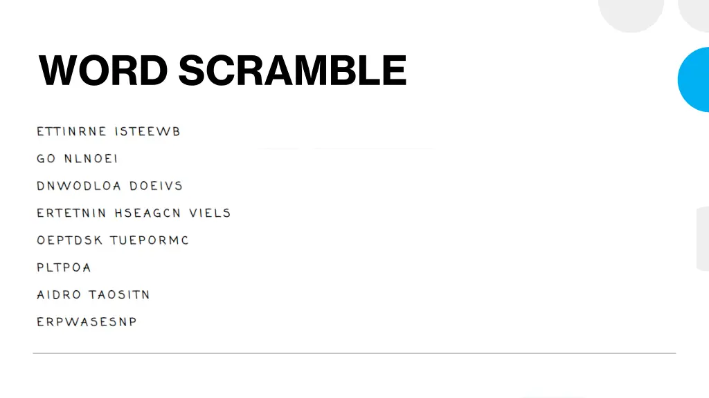word scramble