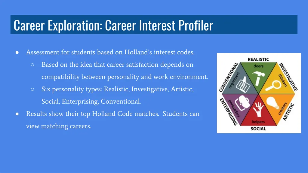 career exploration career interest profiler