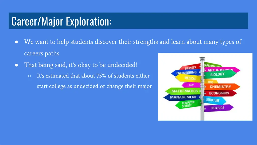 career major exploration
