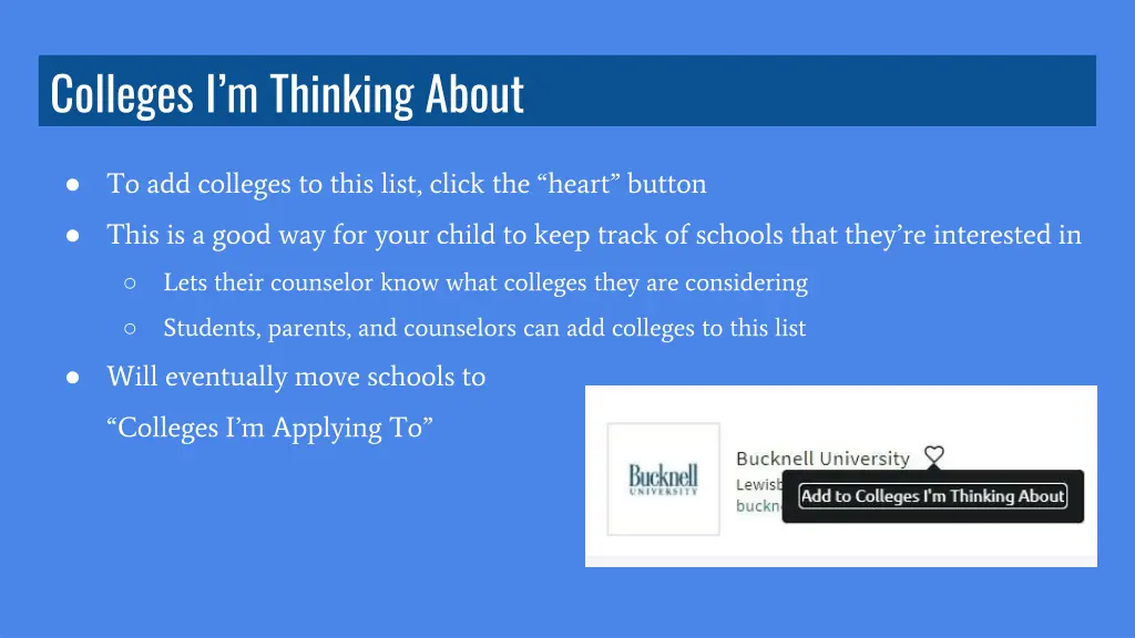 colleges i m thinking about