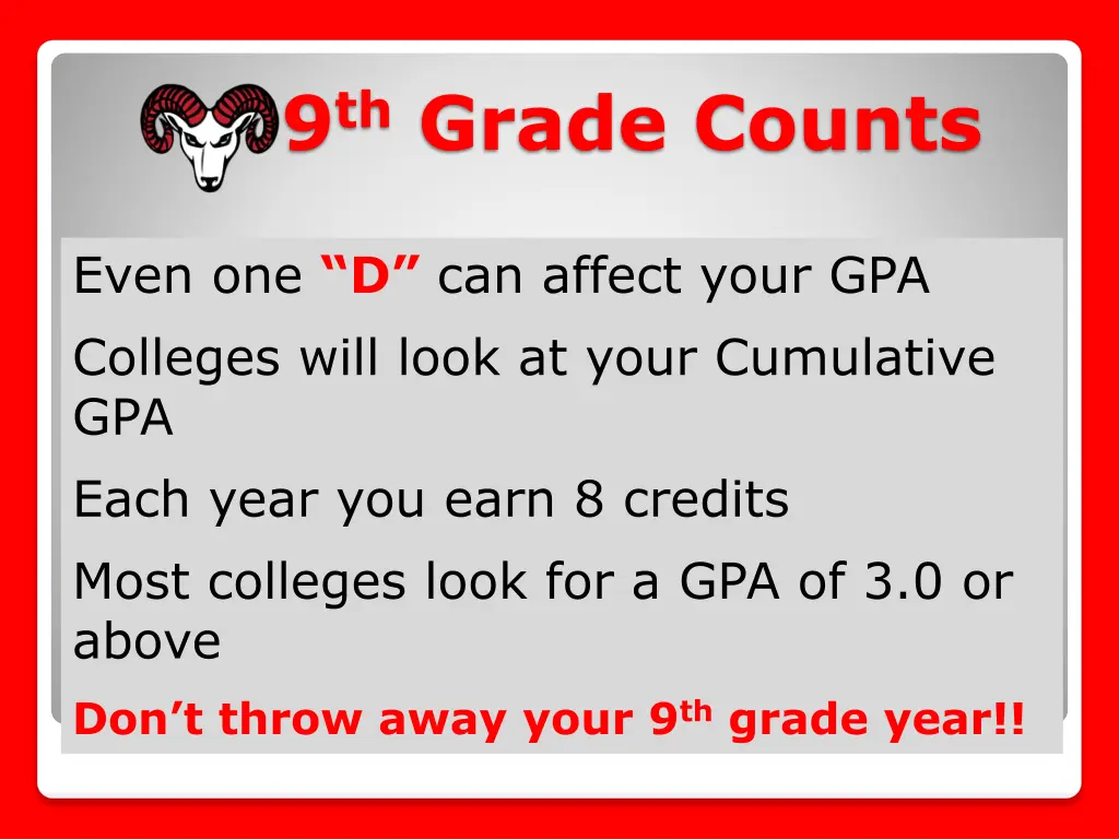 9 th grade counts