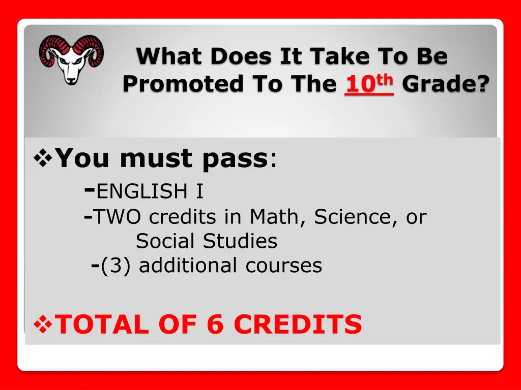 promoted to the 10 th grade