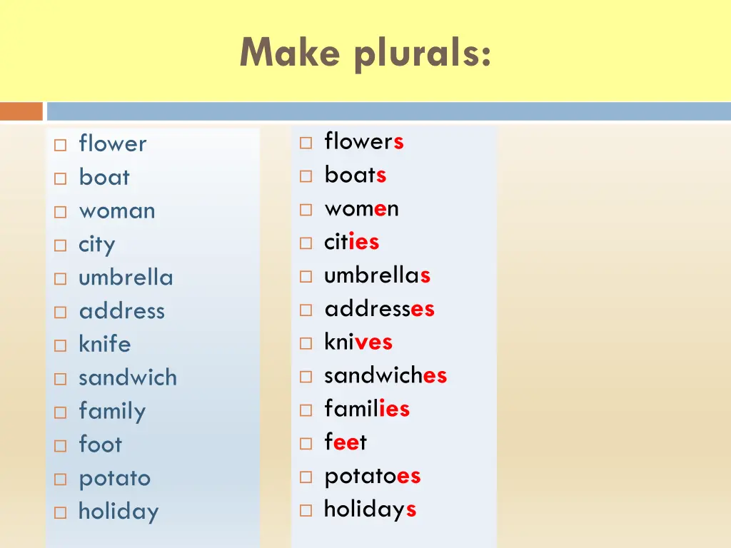 make plurals