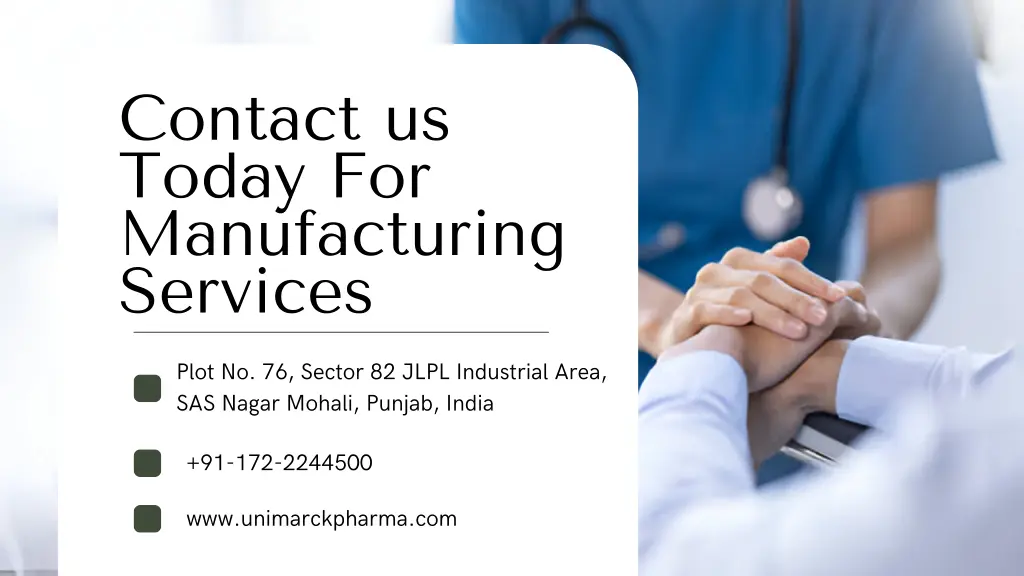contact us today for manufacturing services