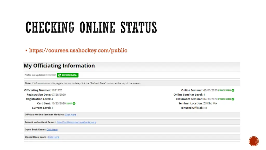 checking online status