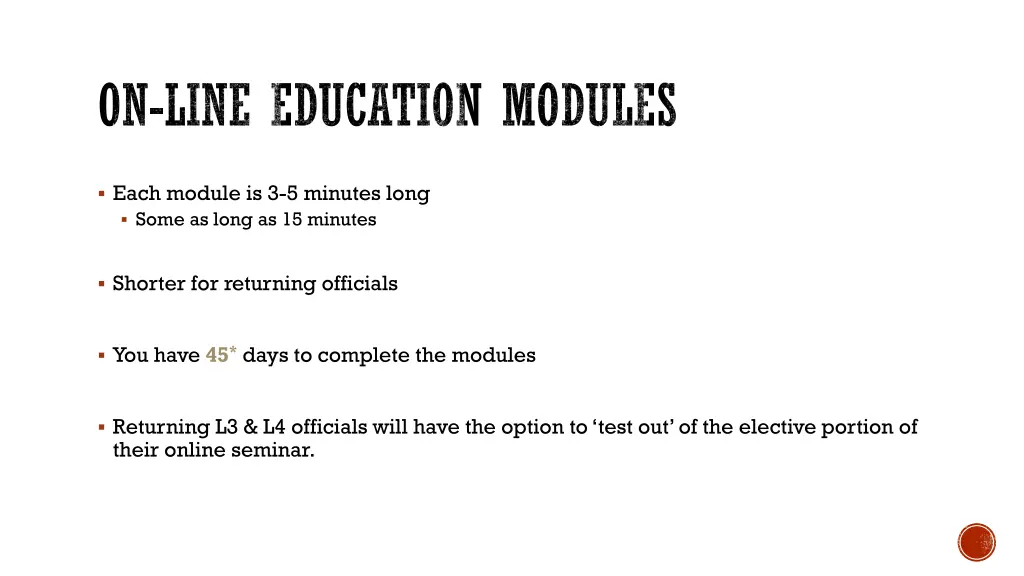 on line education modules