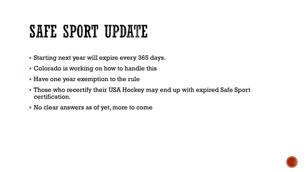 safe sport update