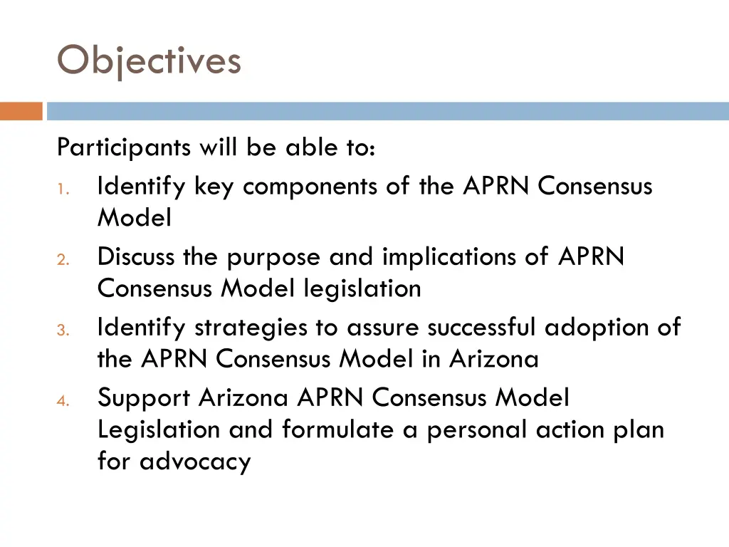 objectives