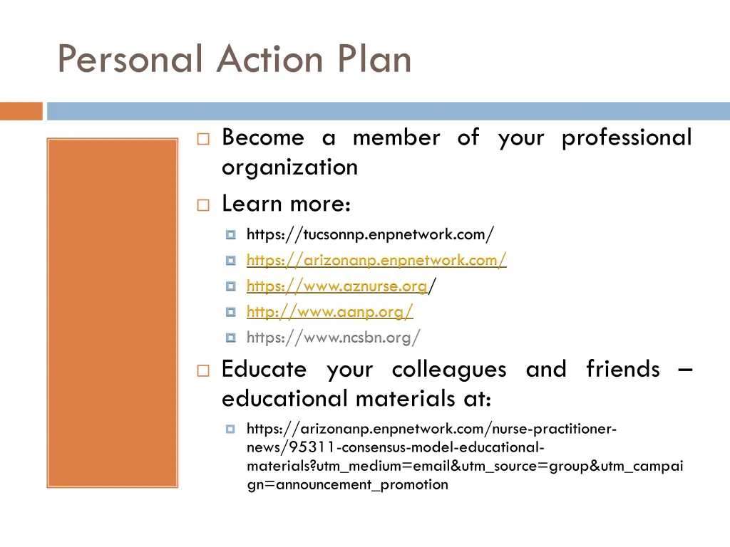 personal action plan