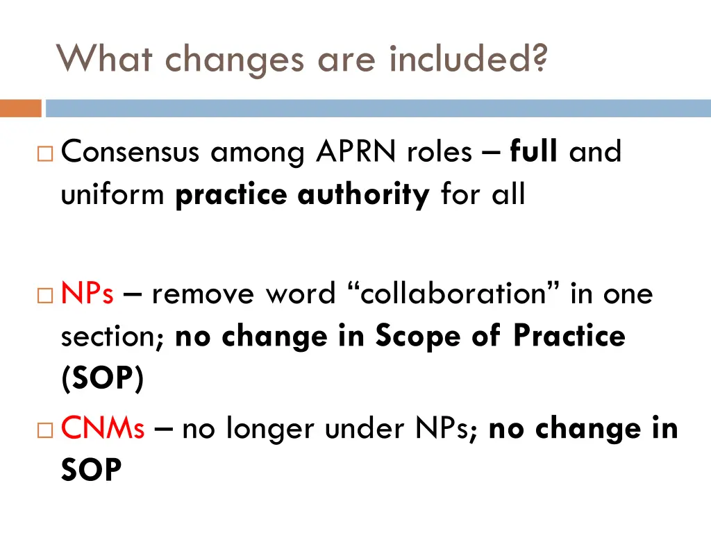 what changes are included