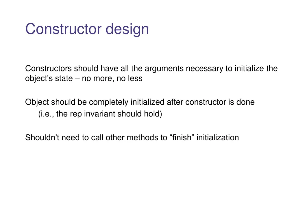 constructor design