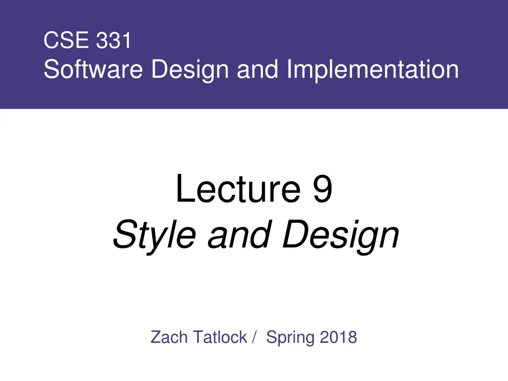 cse 331 software design and implementation