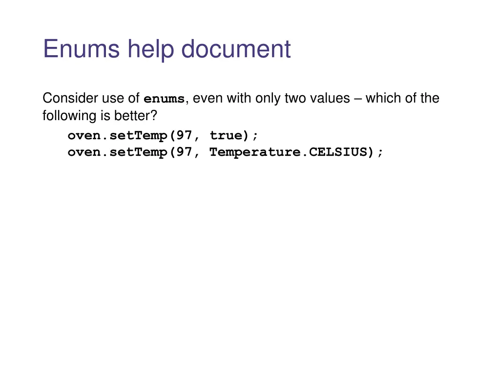 enums help document
