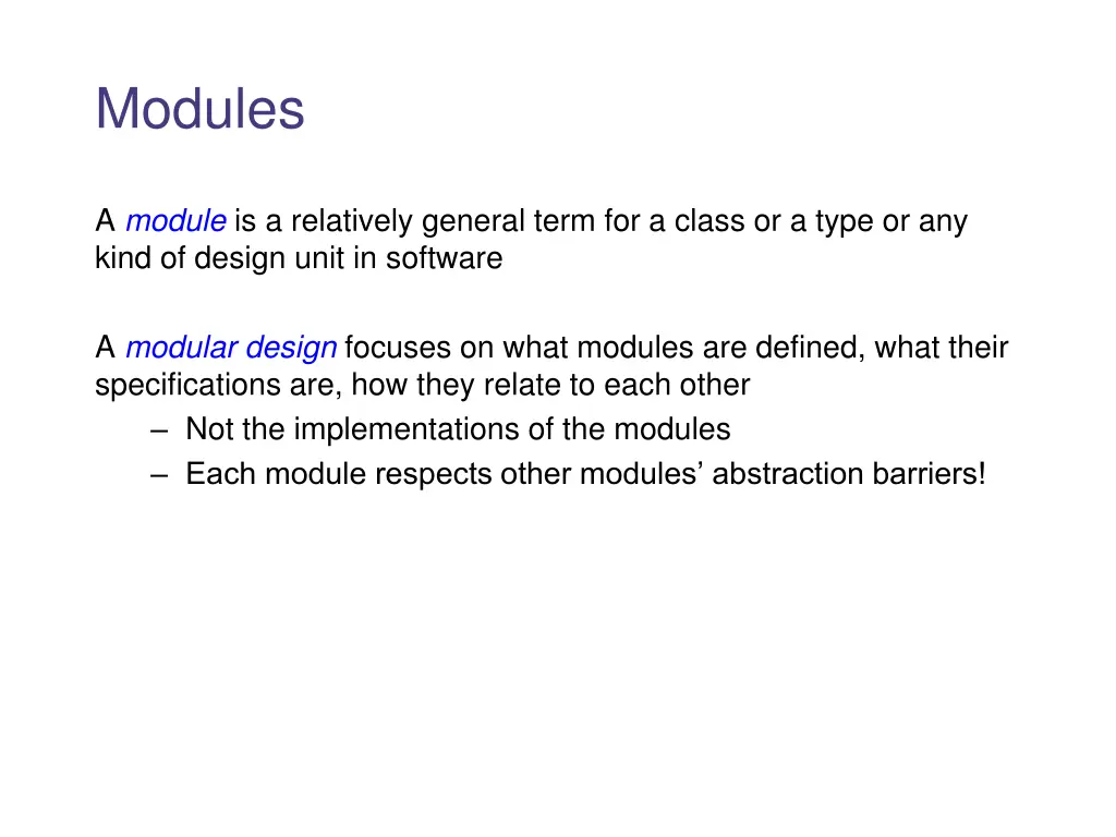 modules
