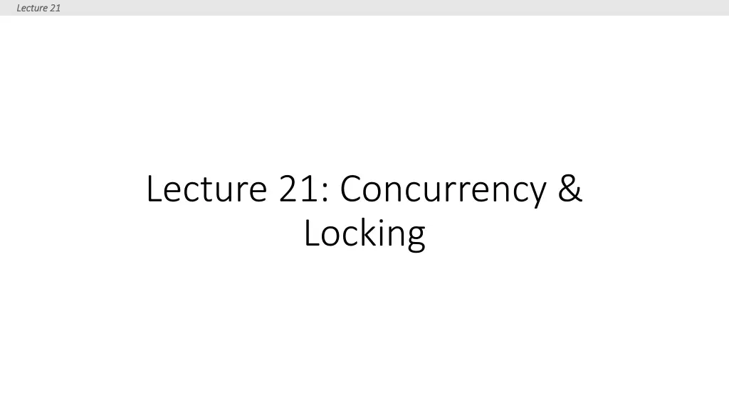 lecture 21 lecture 21