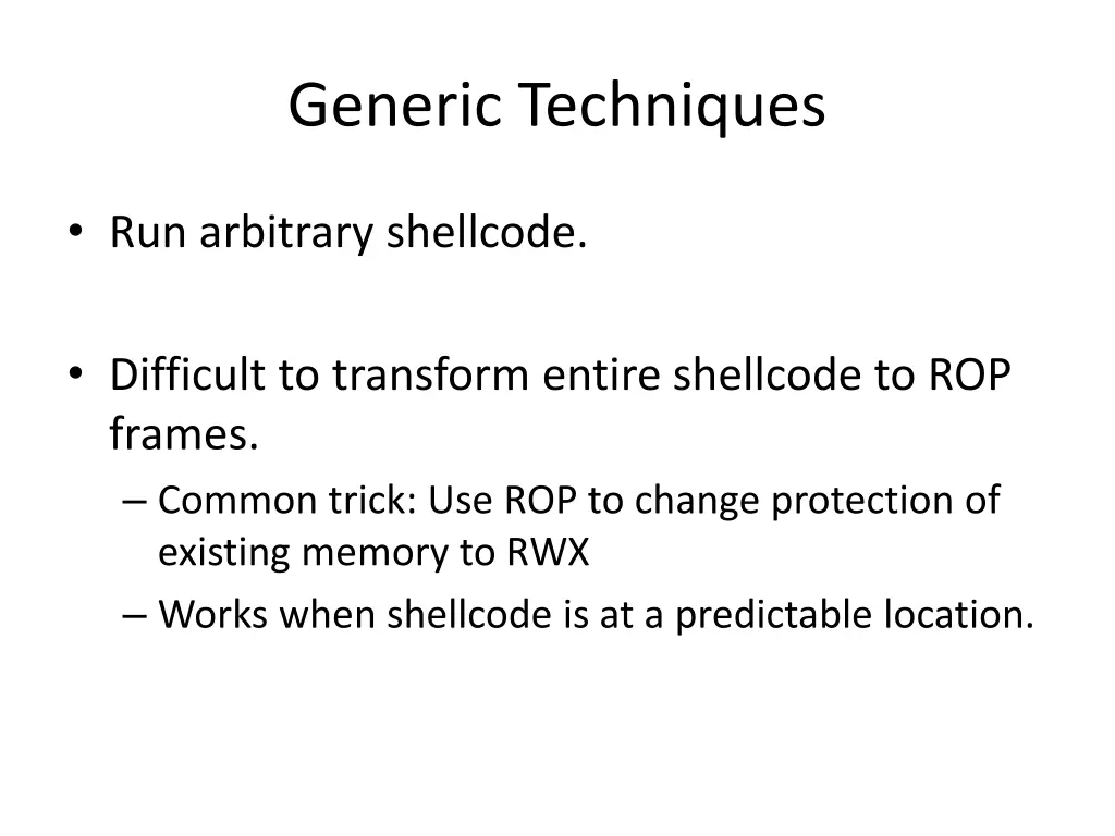generic techniques