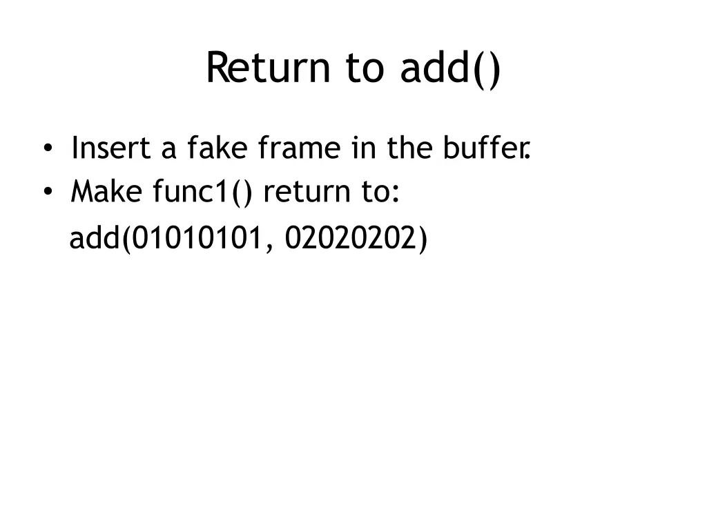 return to add