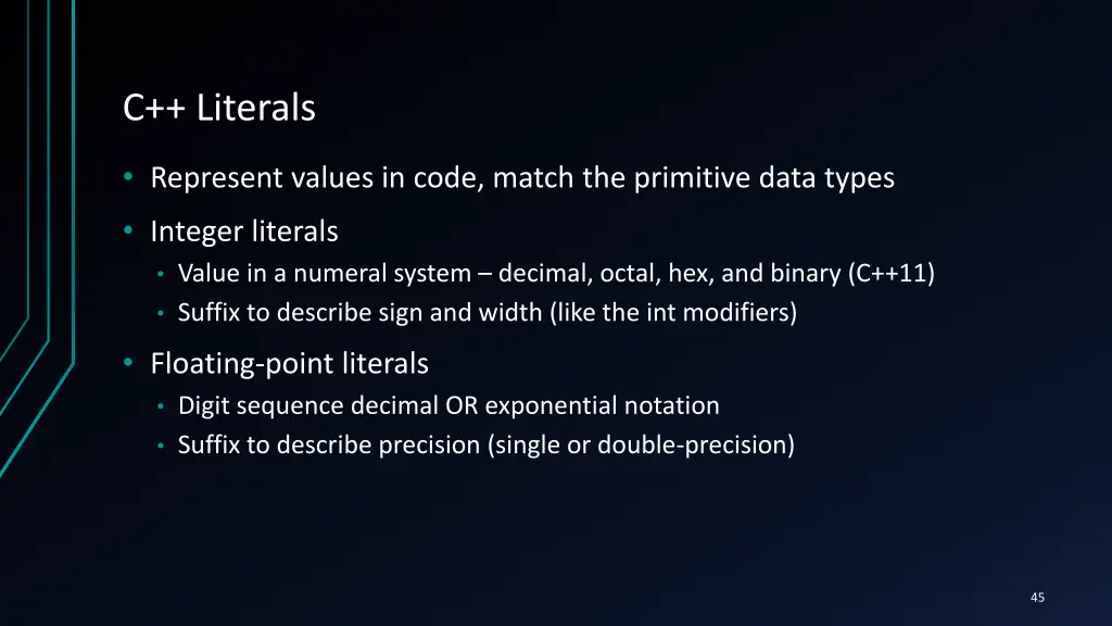 c literals
