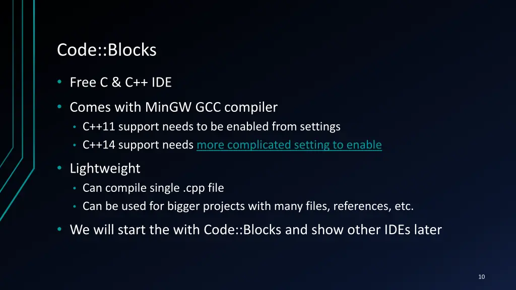 code blocks