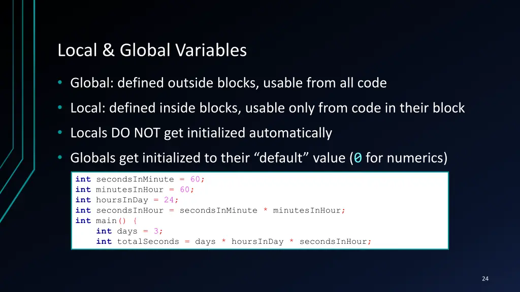 local global variables