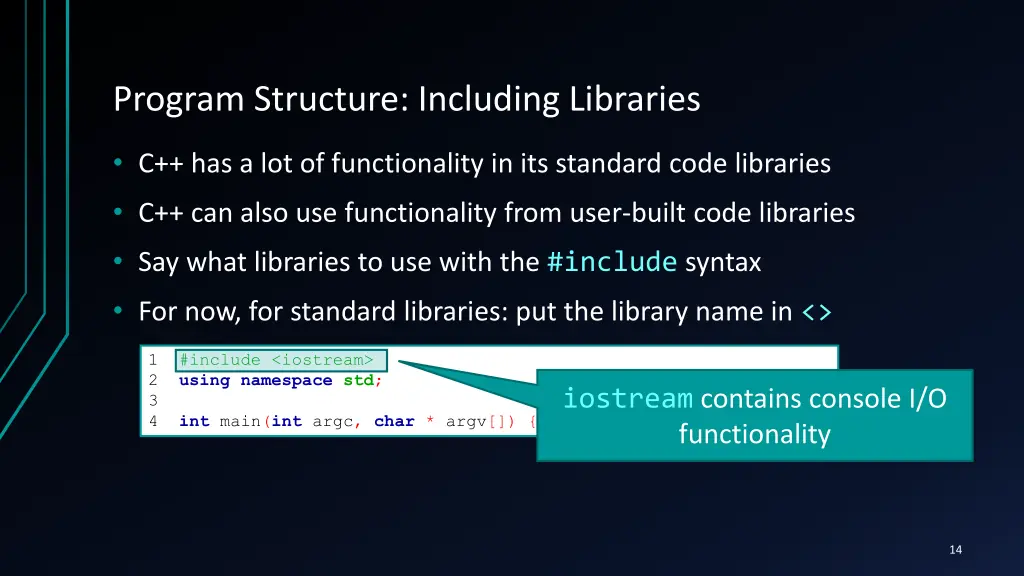 program structure including libraries
