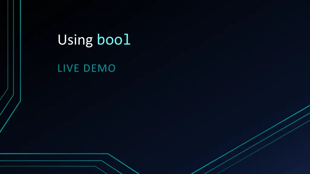 using bool