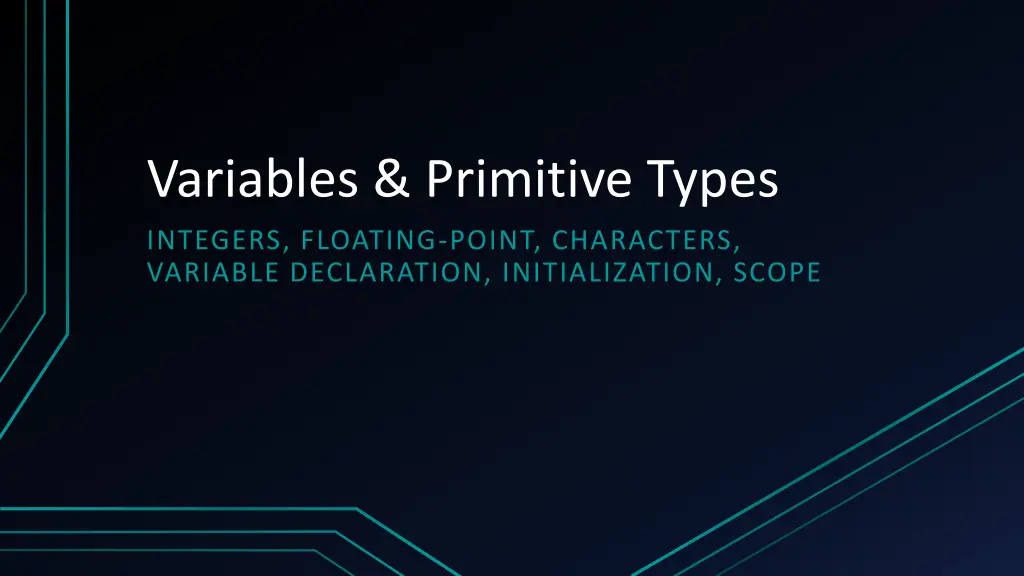 variables primitive types