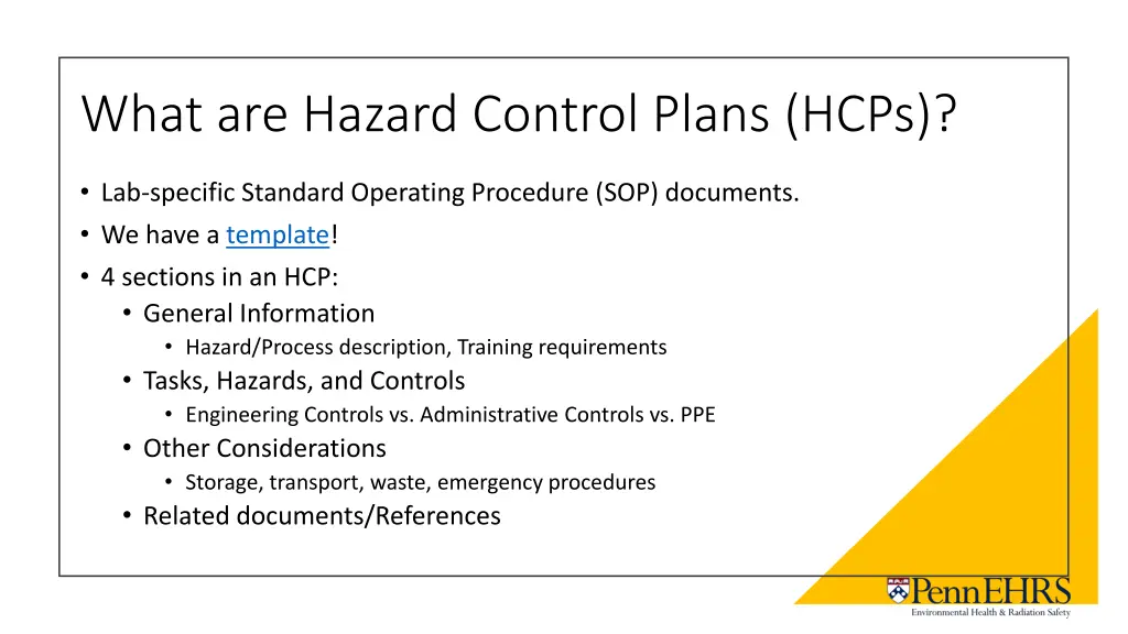 what are hazard control plans hcps