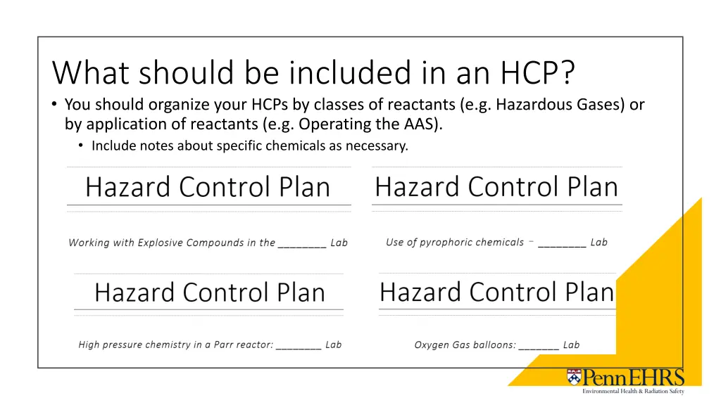 what should be included in an hcp you should