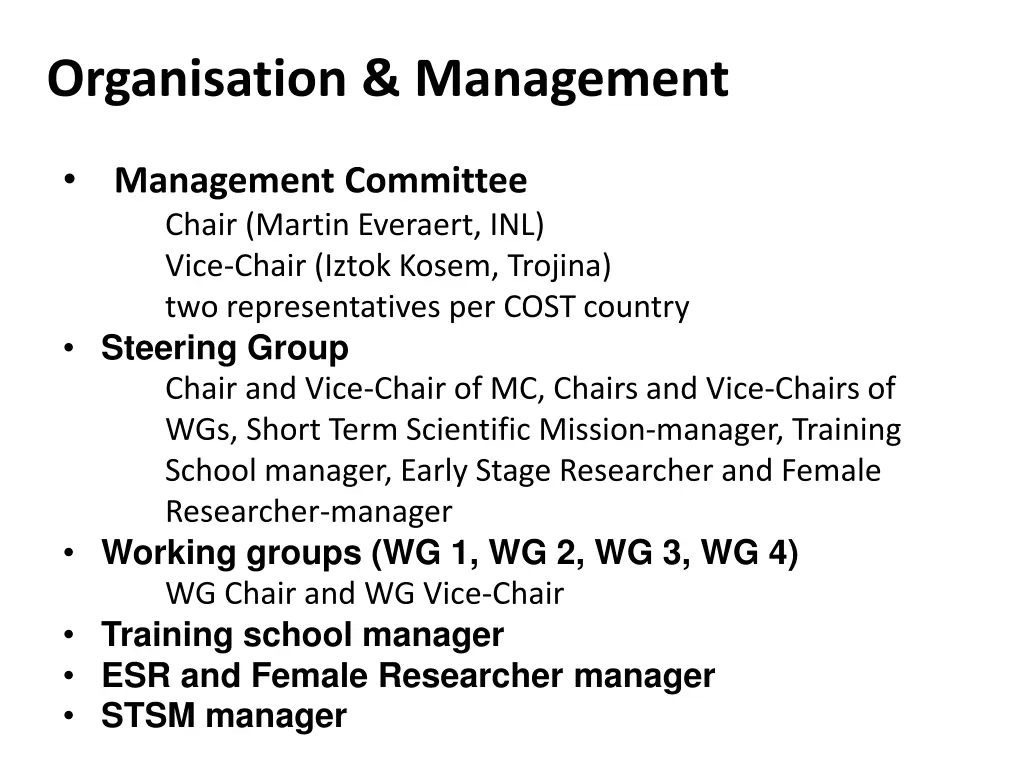 organisation management
