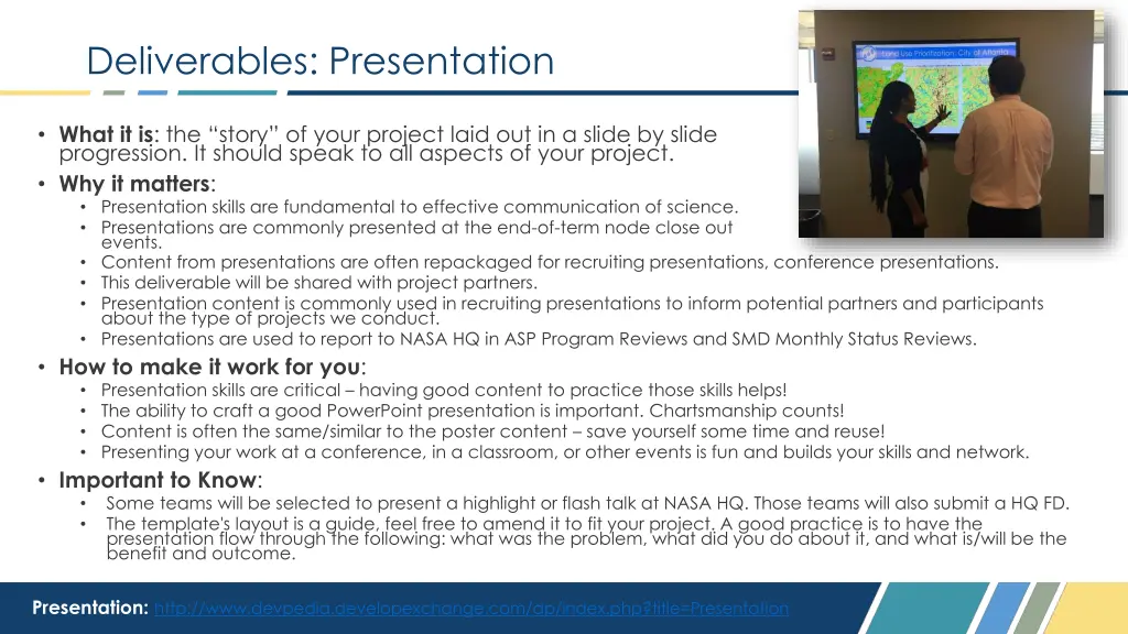 deliverables presentation